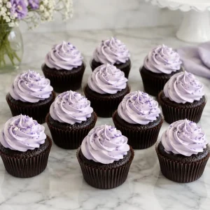 Chocolate Lavender Cupcake