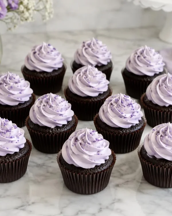 Chocolate Lavender Cupcake